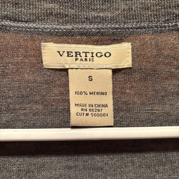 Vertigo Paris Women's Merino Wool Wrap Sweater in Gray Small - Picture 3 of 5